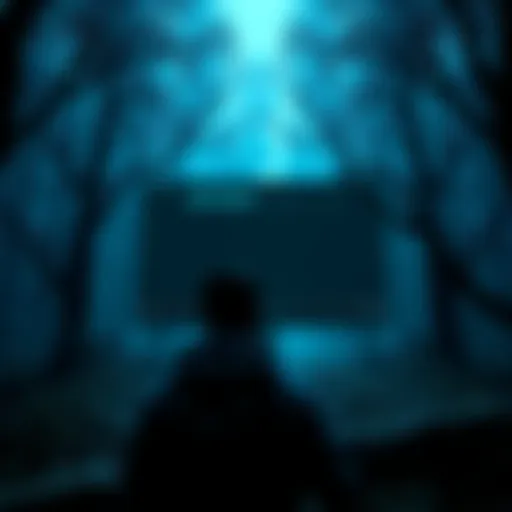 A player staring at a black screen in Abyssal Forest, struggling without a HUD or map during gameplay.
