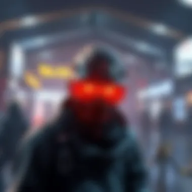 Glitched NPC in a game A scene showing a glitchy NPC character with distorted graphics in a video game, causing player frustration