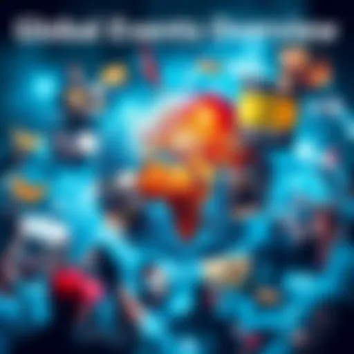 A collage of major global events including protests, climate action, and political meetings, showcasing their impact on society.