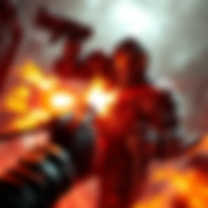A character performing a glory kill on an enemy in Doom 2016, highlighting the brutal combat style.
