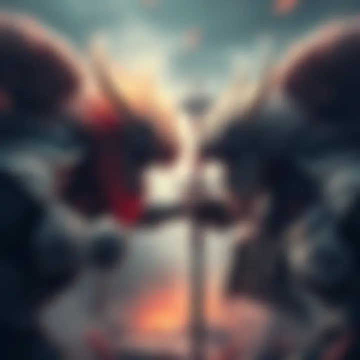 Gna and Hrolf face each other in a fierce battle, showcasing their unique combat styles and abilities.