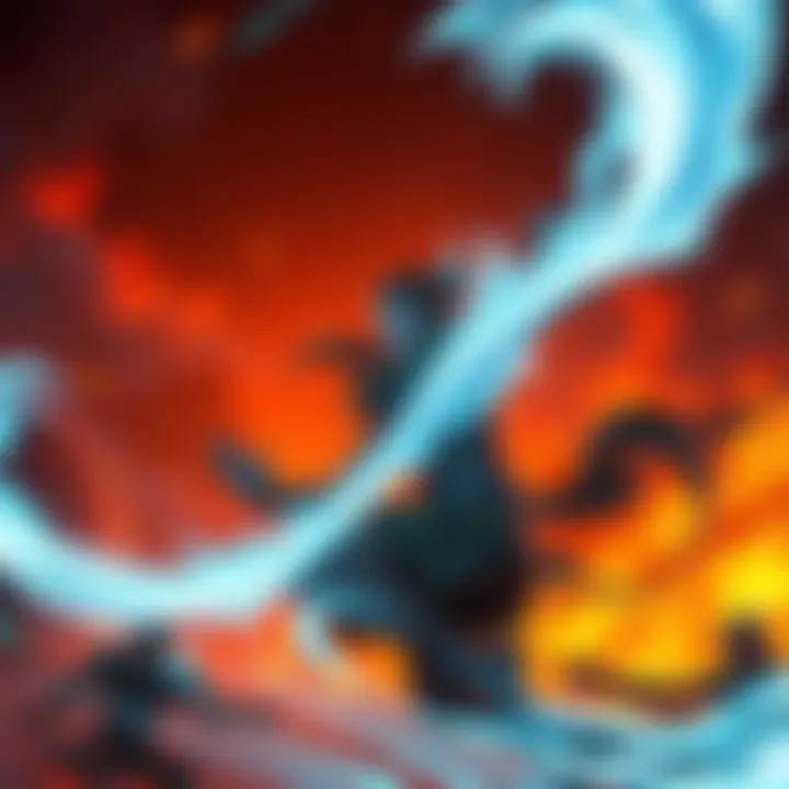 Gnรก launching her curved light attack Gnรก, a fierce warrior, is seen attacking with a spiraling light beam in a fiery setting. Players are bracing for impact and preparing to dodge her powerful moves.
