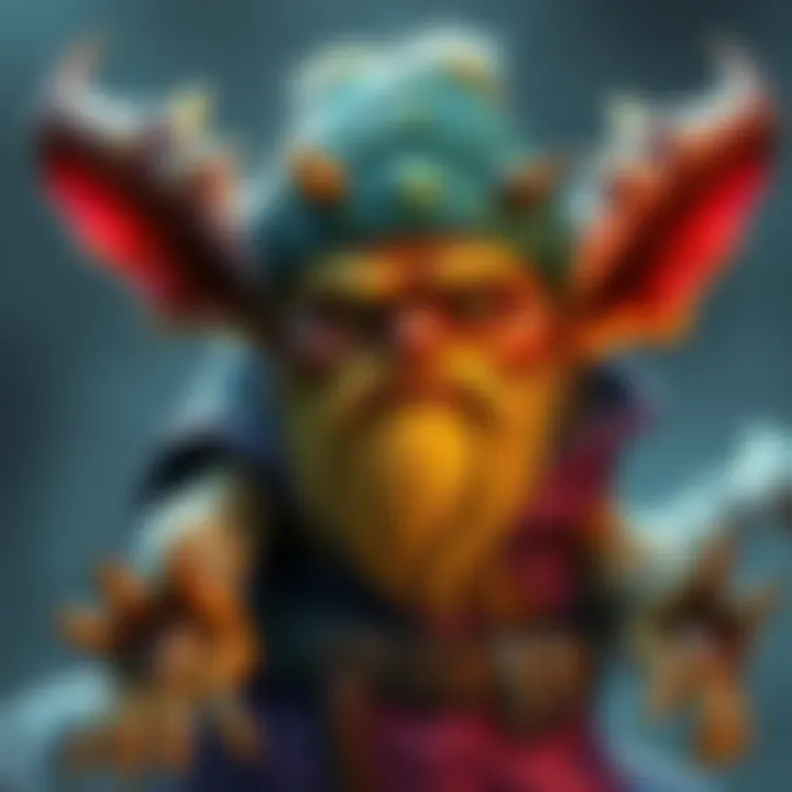 A colorful illustration of a hybrid character featuring traits from Gnomes, Dwarves, and Ogre-Goblins, showcasing unique features and attire that blend these elements.