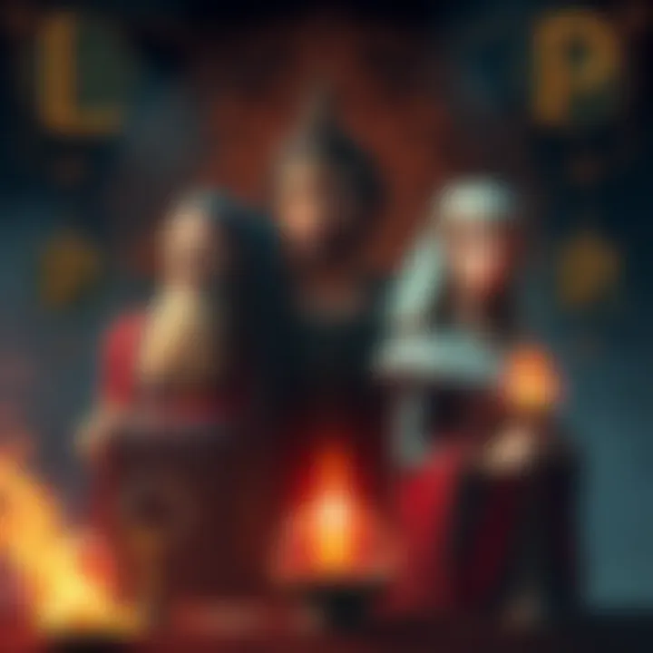 Gnosticism and Alchemy in Lies of P An artistic representation of characters Simon Manus, Valentinus Monad, and Sophia Monad from Lies of P, set against a backdrop of alchemical symbols and Gnostic imagery.