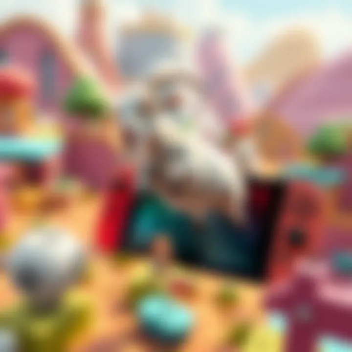 A goat character from Goat Simulator 3 jumping in a colorful game environment on the Switch 2