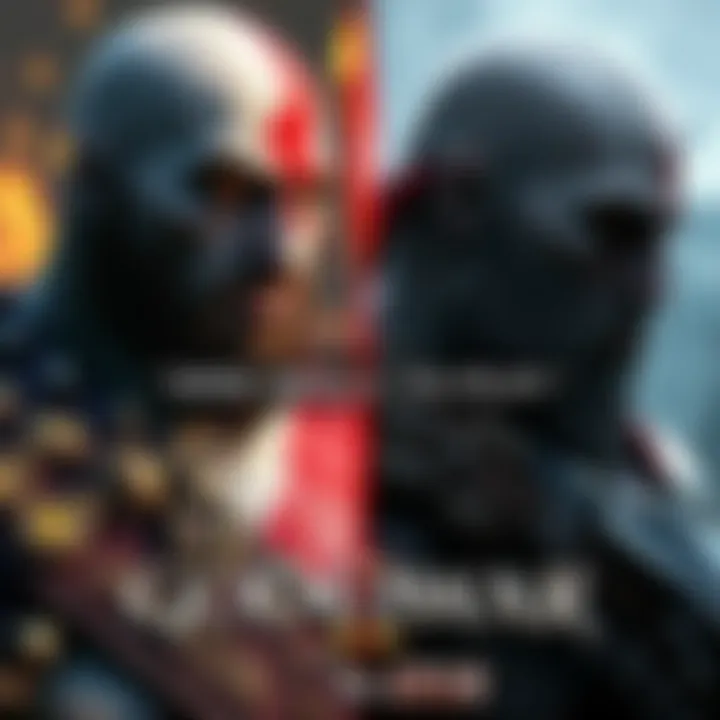 Two God of War games displayed side by side, featuring Kratos from God of War 3 and the 2018 version, highlighting their unique styles.