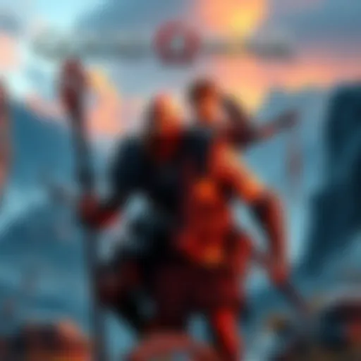 A scene showing Kratos and his son Atreus exploring a fantastical world in God of War 2018, with combat elements visible.