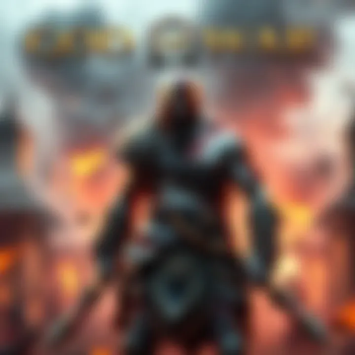 A powerful warrior stands ready for battle in a vibrant setting, showcasing intense action and stunning graphics.