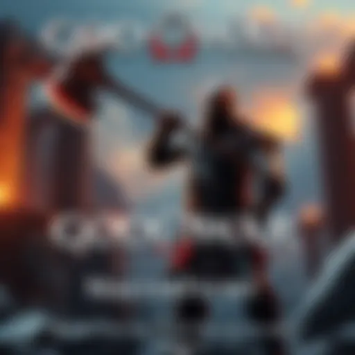 God of War Character Scene A dramatic scene featuring Kratos, the main character from God of War, holding his iconic Leviathan Axe surrounded by ancient ruins.