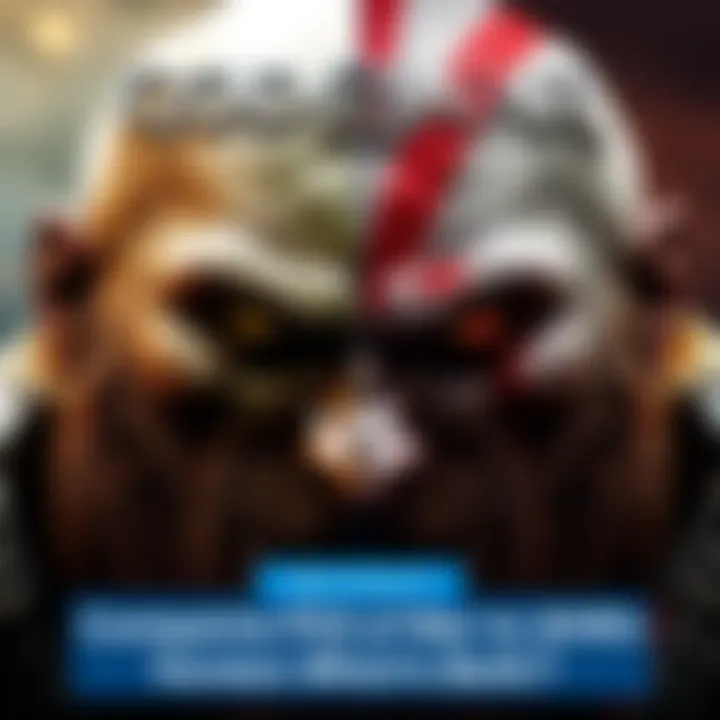 A split image showing the original PS3 God of War on the left and the 2018 version on the right, illustrating the evolution of graphics and gameplay style.