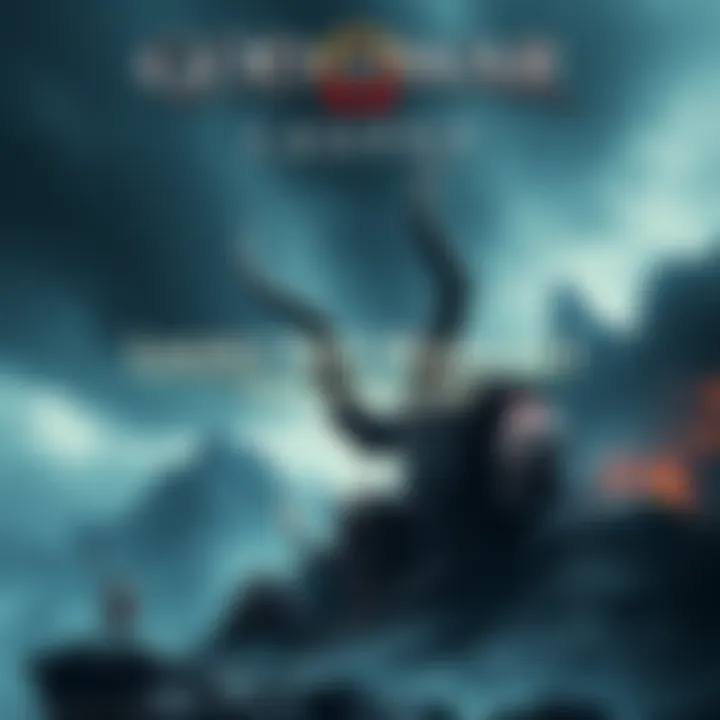 A striking scene from God of War: Laufey showing Kratos and Laufey in a dramatic pose, illustrating their powerful bond and epic setting, with a backdrop of mountains and mystical elements.