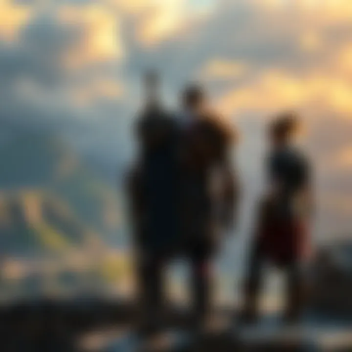 A scene showing Kratos and Atreus at the Asgard wall contemplating their journey and challenges ahead.