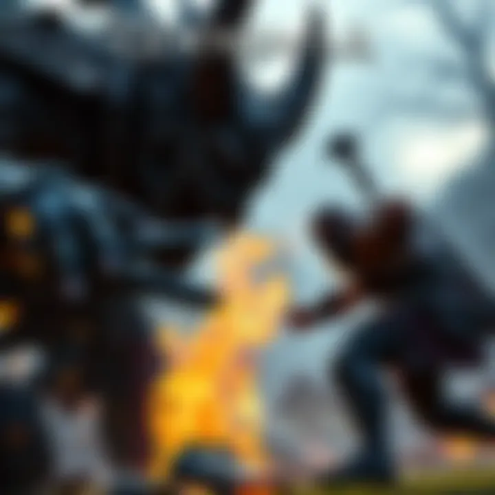 A dramatic fight scene from God of War Ragnarok showing Kratos and Atreus facing a powerful enemy, capturing the action and intensity of the game.