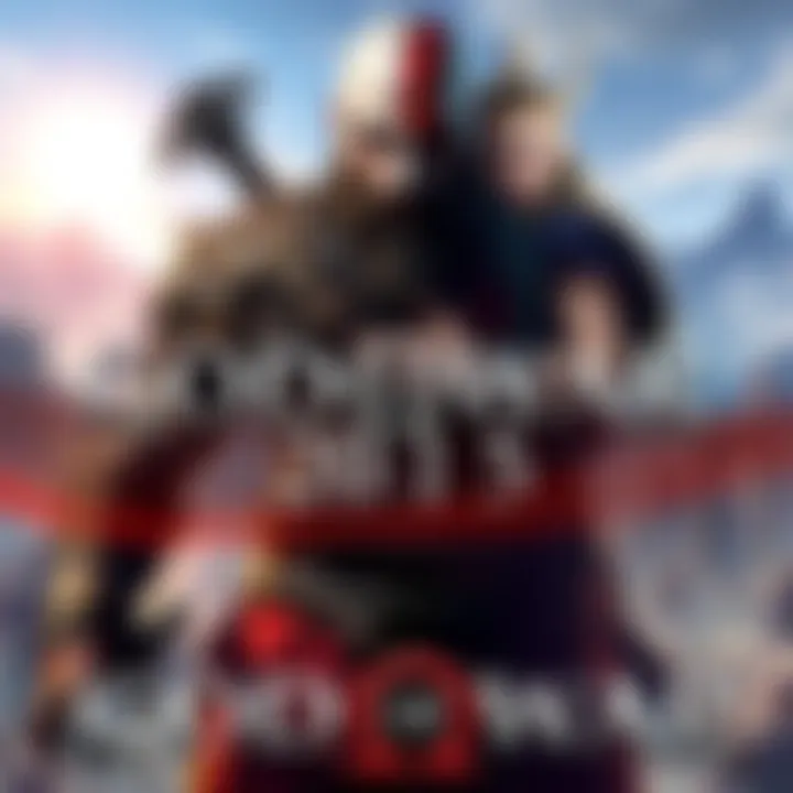 An illustration featuring key characters from the God of War series, including Kratos and Atreus, with a backdrop of mythological elements and iconic locations from the games.