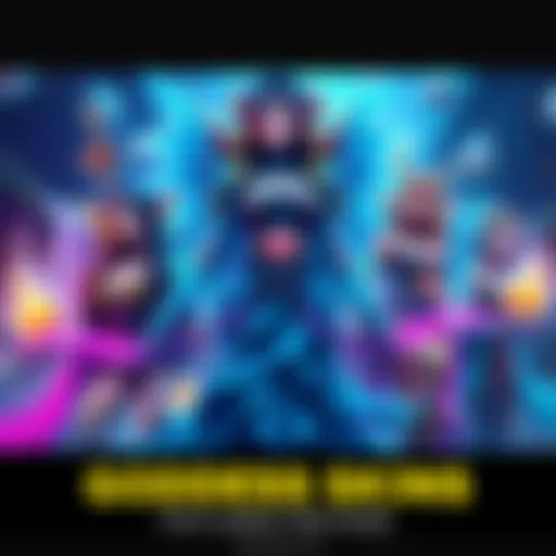 A collection of vibrant goddess skins for various characters, displaying unique designs and colors, enhancing their looks in the game.