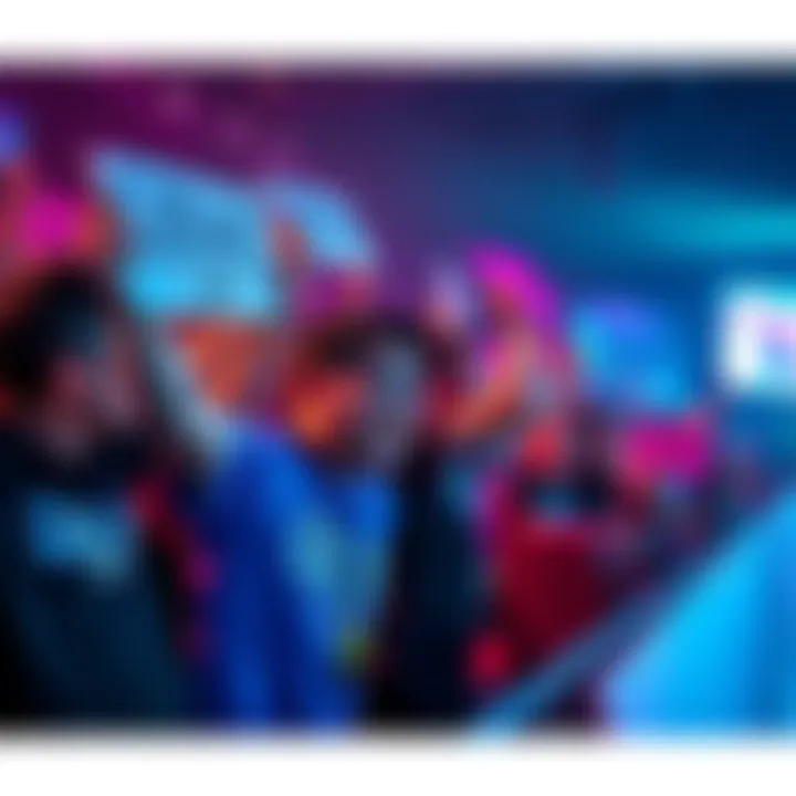 A group of enthusiastic Godlike esports fans cheering and holding signs at a gaming event, showcasing their passion and excitement.