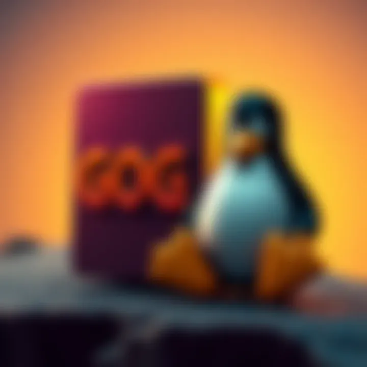 A GOG logo next to a Linux logo, representing the lack of support for Linux gaming on GOG