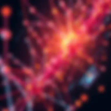 Graphic showing a busy network with many connections indicating high activity of GOG Galaxy.