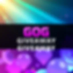 A colorful graphic promoting a GOG keys giveaway where participants are invited to comment their favorite game character.