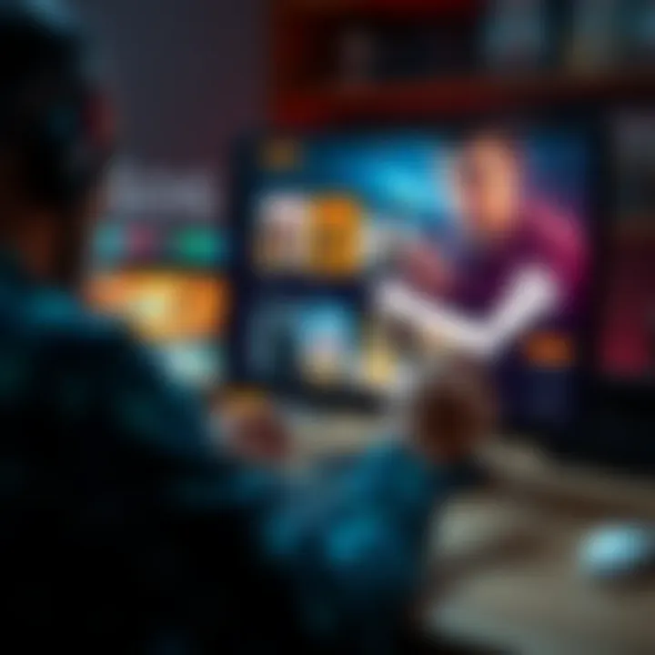 A person using a computer to connect their GOG account with Steam, displaying game libraries on the screen.