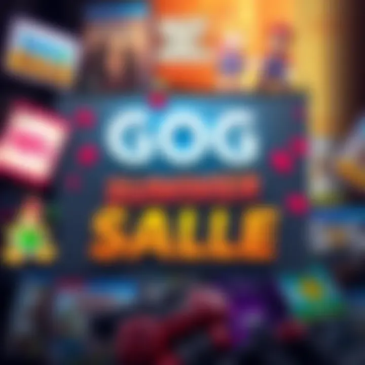 Colorful banner showcasing various games with discount tags for GOG's Summer Sale