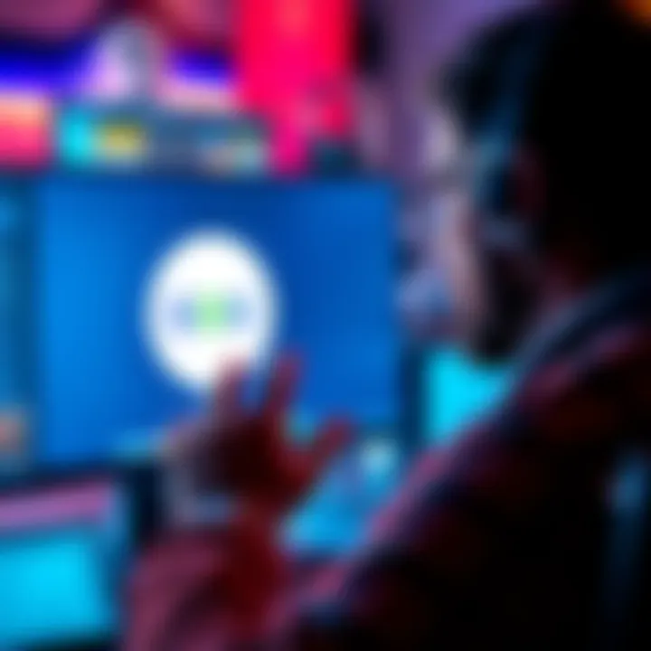 A gamer looking at a computer screen with GOG and Steam logos, pondering game ownership and availability