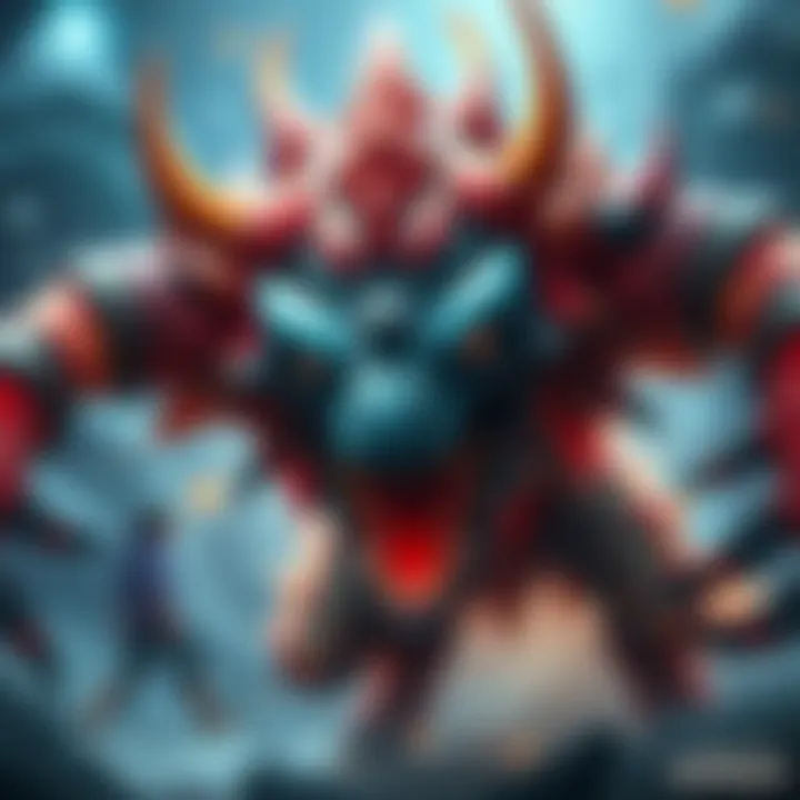 A detailed view of the monster Gogmazios, showcasing its unique features and intimidating presence in an exciting game setting.