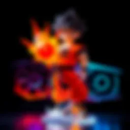 Goku Figure with Spirit Bomb Design A 3D printed figure of Goku holding a glowing Spirit Bomb, with a GPU in the background being painted in the same design.