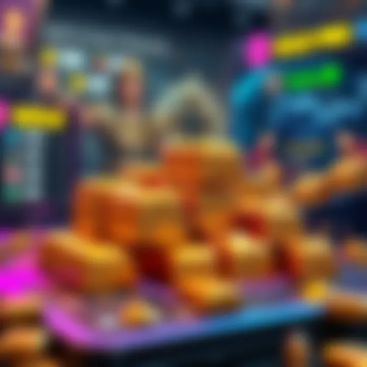 A collection of shiny gold bars displayed on a gaming interface, highlighting their use for purchasing items in matches.