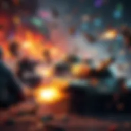 A chaotic game scene where DPS players shoot at enemy tanks, ignoring their own team's DPS, creating confusion in gameplay.