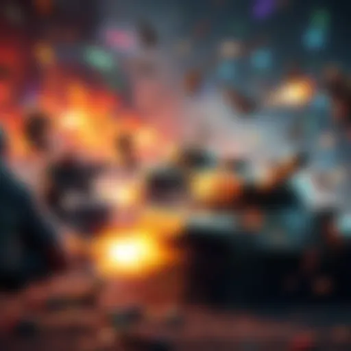 A chaotic game scene where DPS players shoot at enemy tanks, ignoring their own team's DPS, creating confusion in gameplay.