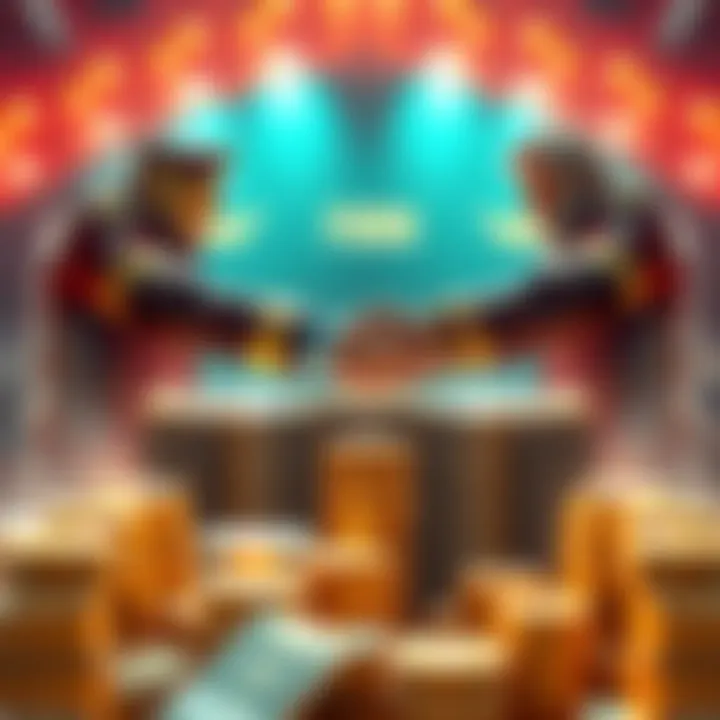 Gold Ship and Forsen Bet Gold Ship and Forsen shaking hands over a large stack of cash, symbolizing a $50 million bet in 2020.