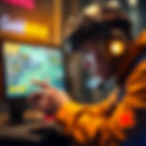 A player focused on a video game screen, analyzing strategies and avoiding common mistakes in Gold V.