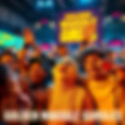 A lively gathering of fans excitedly discussing the Golden Magurgle Gurgles phenomenon, showcasing their enthusiasm with smiles and animated gestures.