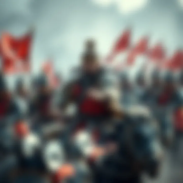 Gongsun Zan, a military commander, leading his troops in battle against rebels, showing determination and strategy