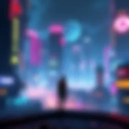 A player stands in a futuristic cityscape, reflecting on their gaming journey after spending 1000 hours in the game. The neon lights and towering buildings of Night City surround them, symbolizing the...