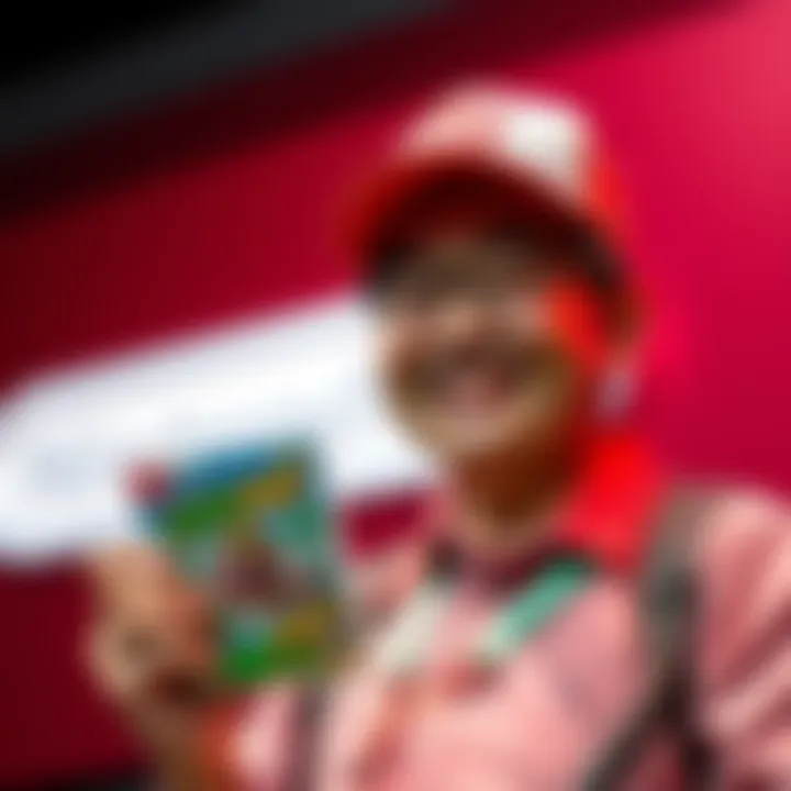 Goro Abe, smiling and holding a WarioWare game, in front of a Nintendo logo, preparing for his retirement announcement.