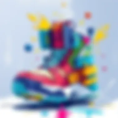 Colorful gouache painting of a creative sneaking suit design with playful elements