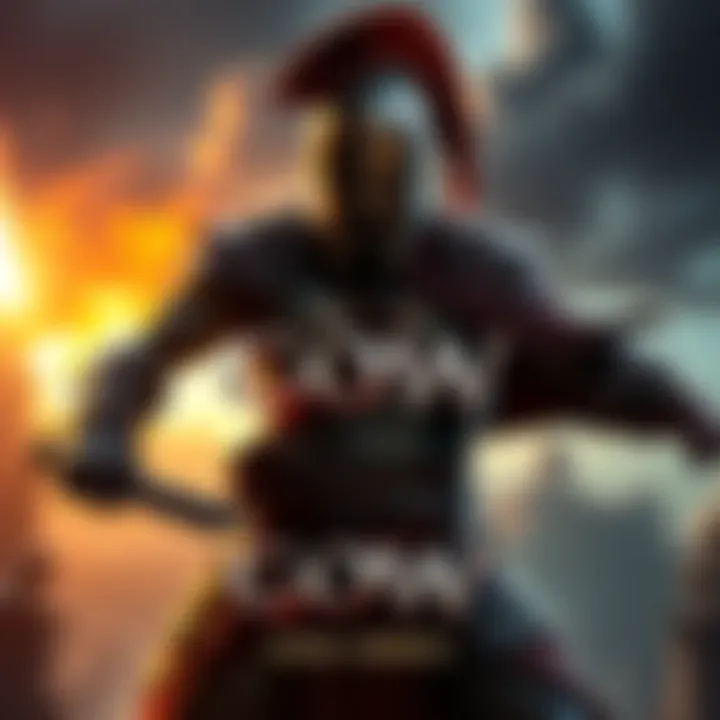 Game cover of GoW: Sons of Sparta Cover illustration showing the main character from GoW: Sons of Sparta in an action pose with a dramatic backdrop