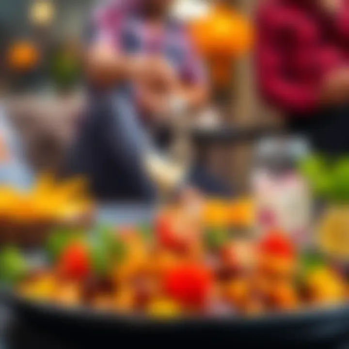 A vibrant Gowr combo dish displayed with colorful ingredients, showcasing its appeal in social gatherings.