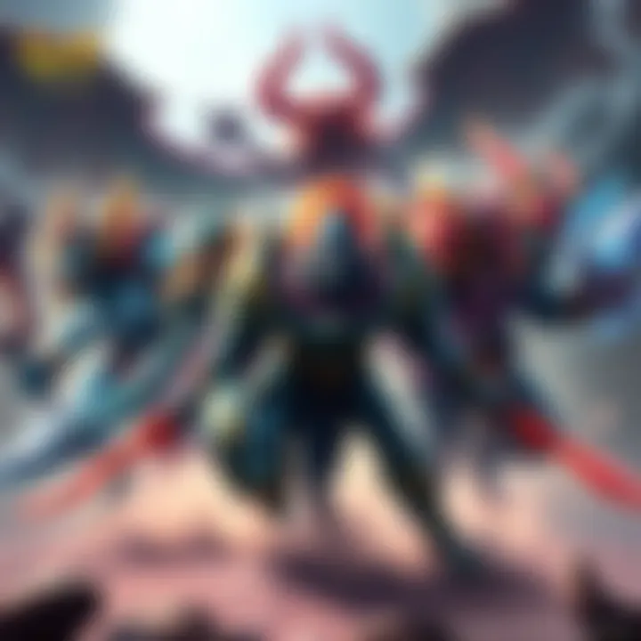 A collection of enemy characters showcasing unique designs and features from GoY: Legends, emphasizing their role in the game.