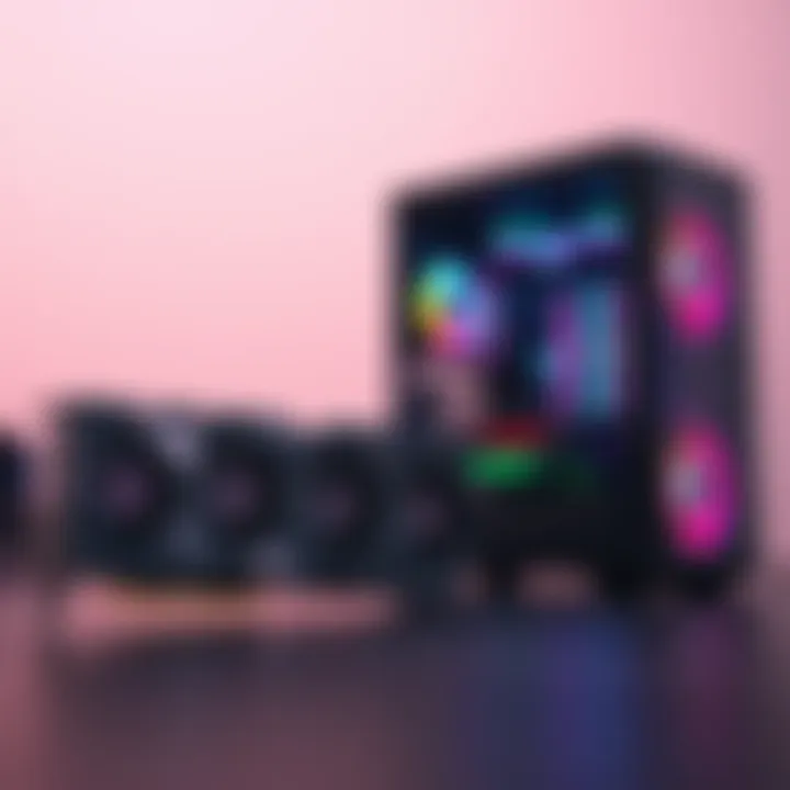 Comparison of GPU and computer case A graphic card next to a computer case showing size differences and fit issues.