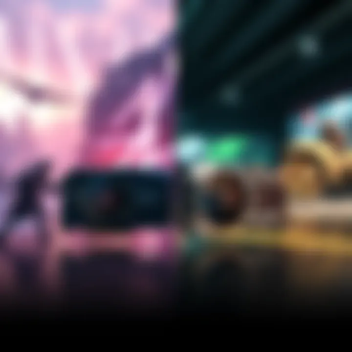 Image showing a side-by-side comparison of RTX 5070 TI Super and 6070 TI graphics cards, with gaming scenes in the background