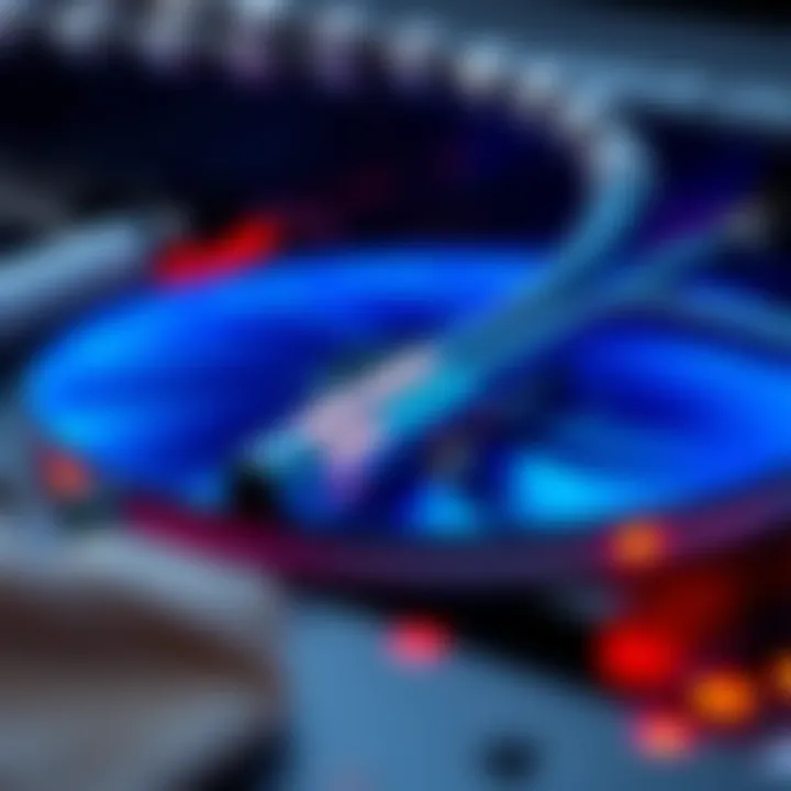Close-up of GPU cooling pipes in contact with the heatsink, showing potential overheating areas