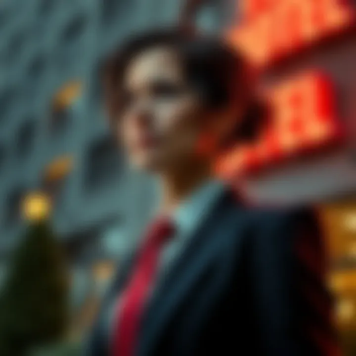 FBI worker at a hotel Grace, an FBI worker, stands outside a hotel with a concerned expression. She is dressed in a black suit with a red tie and white shirt, looking up at the building that holds memories of her mother's ...