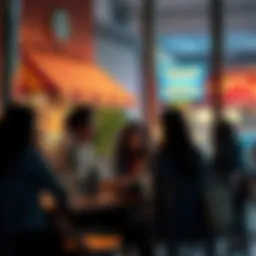 A group of people discussing the implications of Grace being locked in at a local cafe.