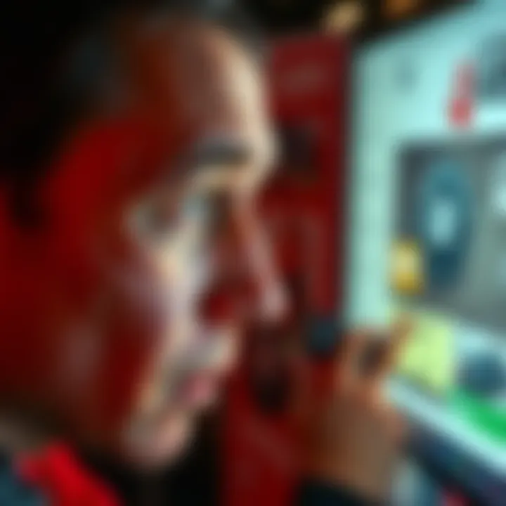 A person examines a suspicious advertisement for a 4080 graphics card with a concerned expression