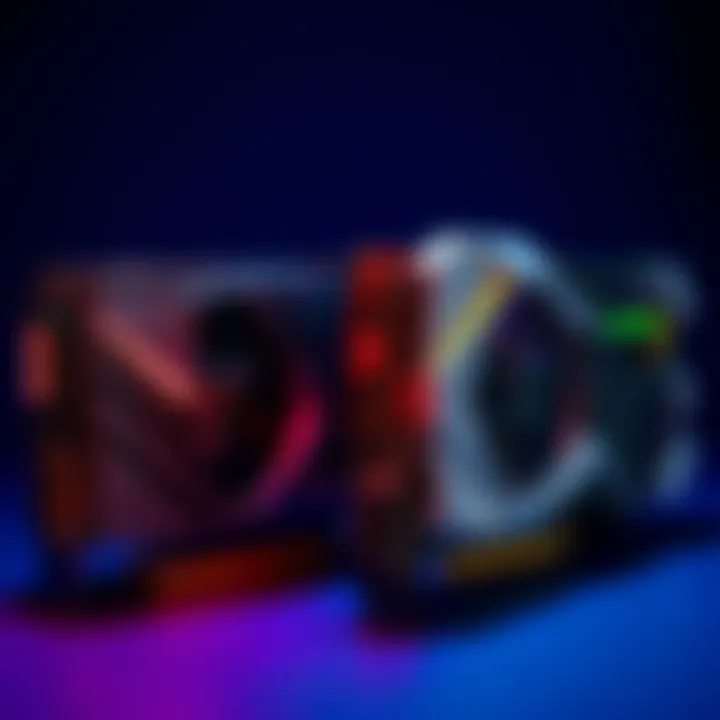 Two graphics cards side by side A high-performance 5090 FE graphics card next to a Zotac 5090 Solid graphics card, showcasing their sleek designs and cooling systems.