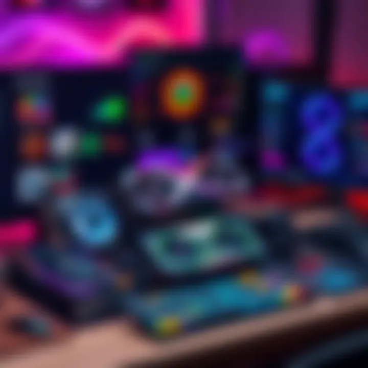 Graphics for Gaming and Design A collage of graphics cards and design software on a desktop, showcasing options for gaming and professional use.