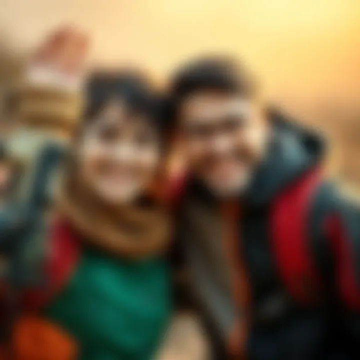 A person expressing gratitude while standing next to a supportive friend, both smiling and celebrating teamwork